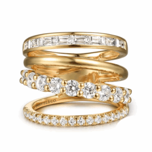 14K Yellow Gold Stackable Ring with 2.03ctw Baguette & Round Diamonds Size 6.5