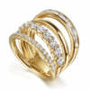 14K Yellow Gold Stackable Ring with 2.03ctw Baguette & Round Diamonds Size 6.5 Fine Jewelry 18
