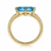 14K Yellow Gold Ring with 1.18ctw Marquise Cut Blue Topaz & .11ctw Diamonds Size 6.5 Fine Jewelry 18