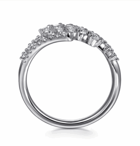 14K White Gold Multi-Row Bypass Ring with .72ctw Diamonds Size 6.5 Fine Jewelry 8