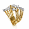 14K Two-Tone Bujukan Bead Bypass Ring with .52ctw Diamonds Size 6.5 Fine Jewelry 19