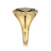 14K Yellow Gold Evil Eye Signet Ring with Multi-Stones & Diamonds Size 6.5 Fine Jewelry 20