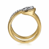 14K Two-Tone Bypass Ring with .48ctw Pear & Round Diamonds Size 6.5 Fine Jewelry 18