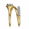 14K Two-Tone Bypass Ring with .48ctw Pear & Round Diamonds Size 6.5 Fine Jewelry 20