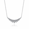 14K White Gold Marquise Shape Bar Necklace with .74ctw Diamonds 17.5″ Fine Jewelry 10