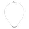 14K White Gold Marquise Shape Bar Necklace with .74ctw Diamonds 17.5″ Fine Jewelry 12