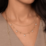 14K Yellow Gold Bujukan Bead Layered Necklace with 1.11ctw Pearls 17.5″ Fine Jewelry 5