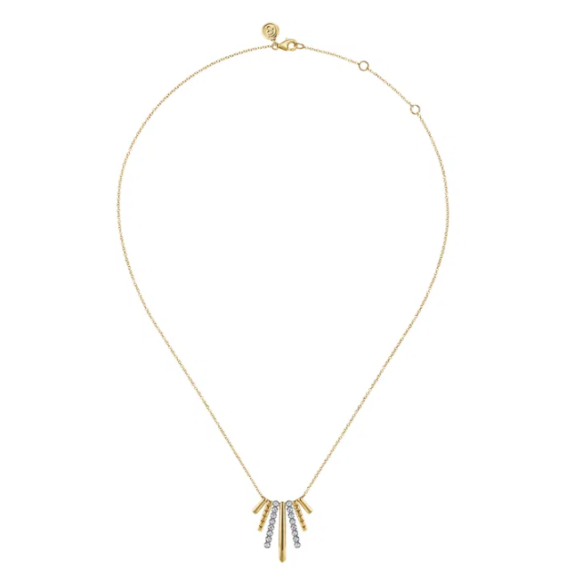 14K Two-Tone Necklace with .34ctw Diamonds 17.5″ Fine Jewelry 3