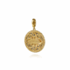 14K Yellow Gold Evil Eye Medallion with Black/Blue Sapphires & Diamonds Fine Jewelry 16