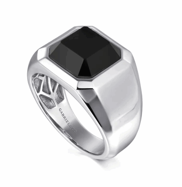Sterling Silver Men’s High Polish Finish Signet Ring with 4.76ct Black Onyx Size 10 Fine Jewelry 14