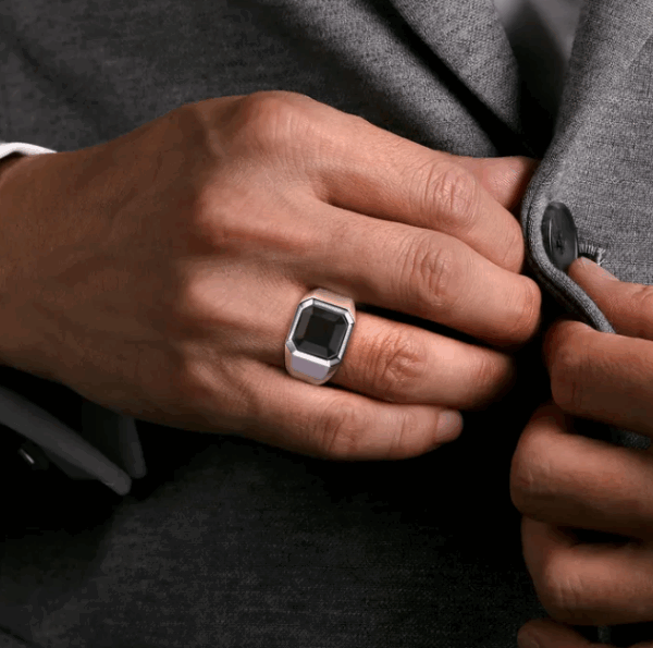 Sterling Silver Men’s High Polish Finish Signet Ring with 4.76ct Black Onyx Size 10 Fine Jewelry 12