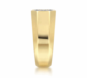 14K Yellow Gold Men’s High Polish Ring with .81ctw Pave Diamonds Size 10 Fine Jewelry 10