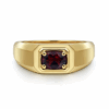 14K Yellow Gold Men’s High Polish Finish Ring with 1.07ct Oval Cut Red Garnet Size 10 Fine Jewelry 16