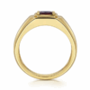 14K Yellow Gold Men’s High Polish Finish Ring with 1.07ct Oval Cut Red Garnet Size 10 Fine Jewelry 18