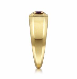14K Yellow Gold Men’s High Polish Finish Ring with 1.07ct Oval Cut Red Garnet Size 10 Fine Jewelry 10