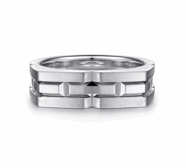 Sterling Silver Men’s Geometric Ring in Satin Finish Size 10 Fine Jewelry 11