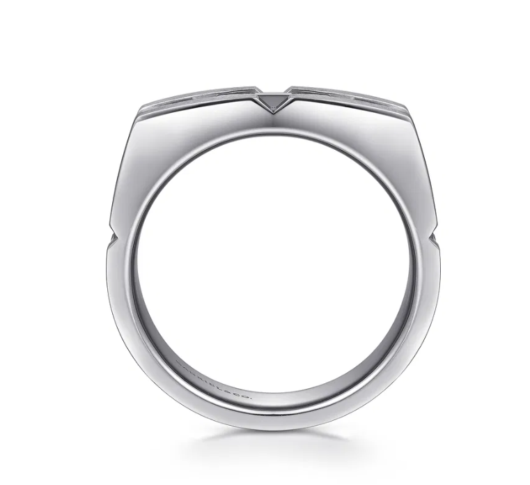 Sterling Silver Men’s Geometric Ring in Satin Finish Size 10 Fine Jewelry 3