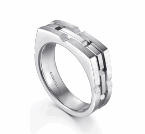Sterling Silver Men’s Geometric Ring in Satin Finish Size 10 Fine Jewelry 9