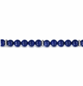 Sterling Silver Men’s Beaded Bracelet with 8mm Blue Lapis 8″ Bracelets 6