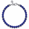 Sterling Silver Men’s Beaded Bracelet with 6mm Blue Lapis 8″ Bracelets 10