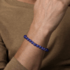 Sterling Silver Men’s Beaded Bracelet with 6mm Blue Lapis 8″ Bracelets 11