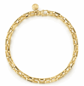 14K Yellow Gold Men’s Solid Faceted Chain Bracelet 8″ Bracelets 5