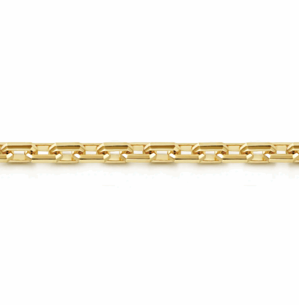 14K Yellow Gold Men’s Solid Faceted Chain Bracelet 8″ Bracelets 11