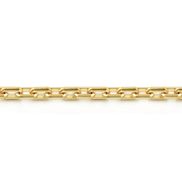 14K Yellow Gold Men’s Solid Faceted Chain Bracelet 8″ Bracelets 3