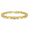 14K Yellow Gold Men’s Solid Faceted Chain Bracelet 8″ Bracelets 16