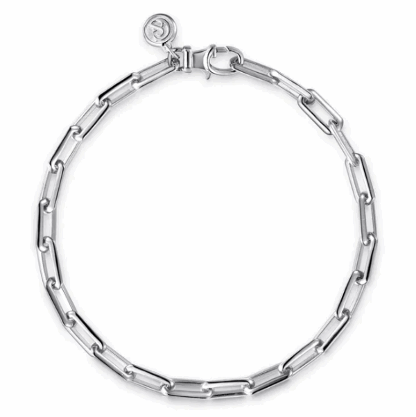 Sterling Silver Men’s Elongated Chain Bracelet 8″ Bracelets 7
