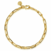 14K Yellow Gold Men’s Solid Elongated Chain Bracelet 8″ Bracelets 10