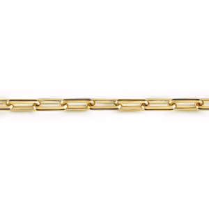 Men’s 14K Yellow Gold Elongated Link Chain Bracelet 8″ Bracelets 6