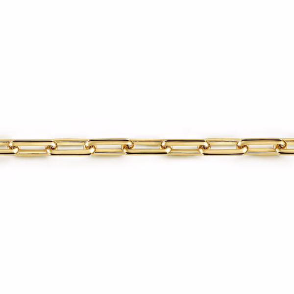 Men’s 14K Yellow Gold Elongated Link Chain Bracelet 8″ Bracelets 9