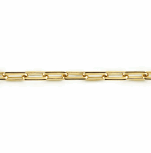 14K Yellow Gold Men’s Solid Elongated Chain Bracelet 8″ Bracelets 6