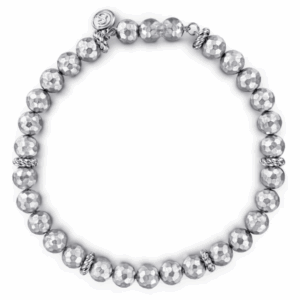 Sterling Silver Men's Faceted Bead Bracelet 8