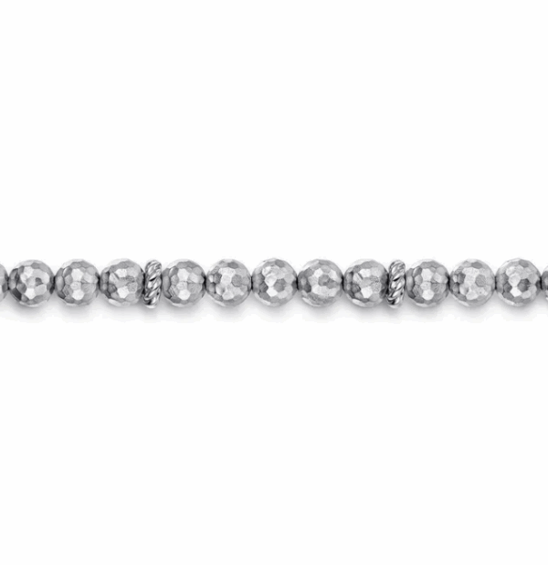 Sterling Silver Men’s Faceted Bead Bracelet 8″ Bracelets 9