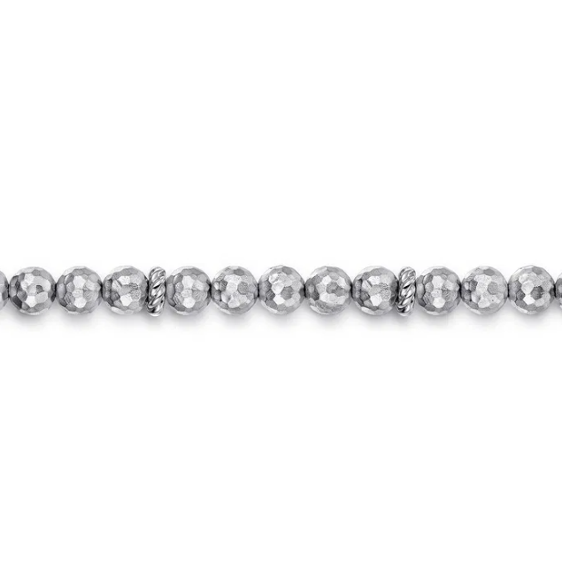 Sterling Silver Men’s Faceted Bead Bracelet 8″ Bracelets 3