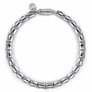 Sterling Silver Men's Tubular Chain Bracelet 8
