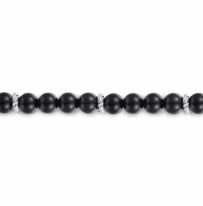 Sterling Silver Men’s Beaded Bracelet with Black Onyx 8″ Bracelets 6