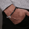 Sterling Silver Men’s Beaded Bracelet with Black Onyx 8″ Bracelets 11