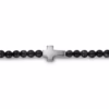 Men’s Sterling Silver Cross Charm Bracelet with Beaded Black Onyx 8″ Bracelets 12