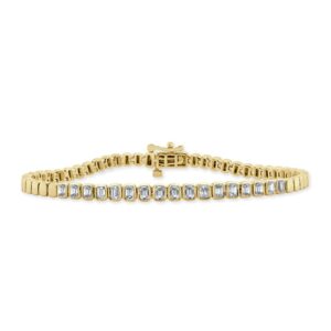 14K Yellow Gold Bracelet with 1.67ctw Emerald Cut Diamonds 7