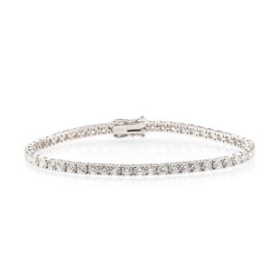14K White Gold Tennis Bracelet with 6.16ctw Round Diamonds 7