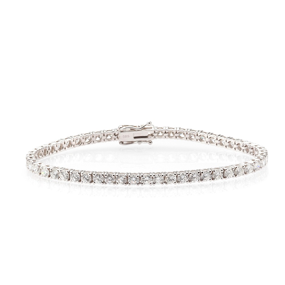 14K White Gold Tennis Bracelet with 6.16ctw Diamonds 7″ Bracelets