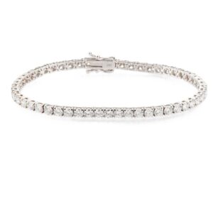 14K White Gold Tennis Bracelet with 5.32ctw Round Diamonds 7