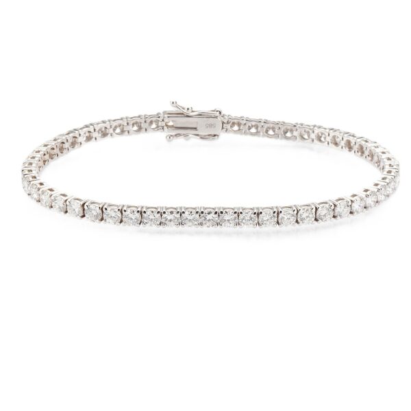 14K White Gold Tennis Bracelet with 5.32ctw Round Diamonds 7″ Bracelets 5