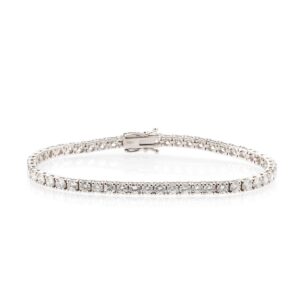 14K White Gold Tennis Bracelet with 6.16ctw Round Diamonds 7
