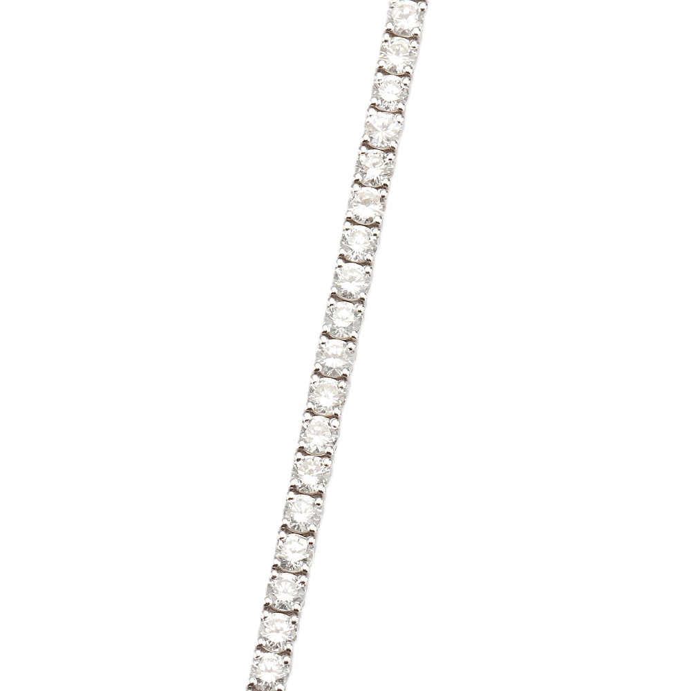 14K White Gold Tennis Bracelet with 6.16ctw Round Diamonds 7″ Bracelets 2
