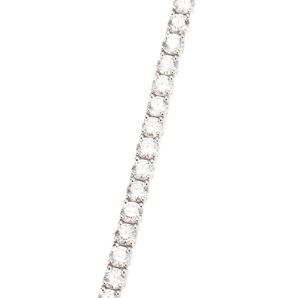 14K White Gold Tennis Bracelet with 12.69ctw Lab-Grown Round Diamonds 8″ Bracelets 2