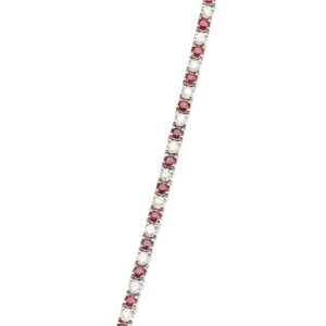 14K White Gold Tennis Bracelet with 1.56ctw Rubies & 1.04ctw Diamonds 7